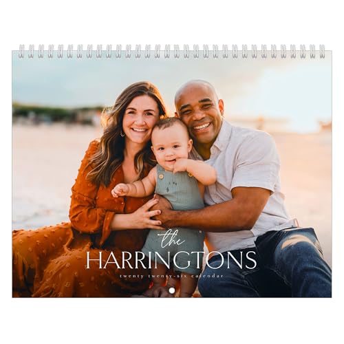 Let's Make Memories Personalized Photo Calendar - Custom 2026 Calendar - 8.5'x11' - Matte Finish - Spiral Bound - Photo Wall Calendar - Upload Your Photos - Family Name