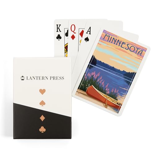 Lantern Press Minnesota, Canoe and Lake, 52 cartas póker