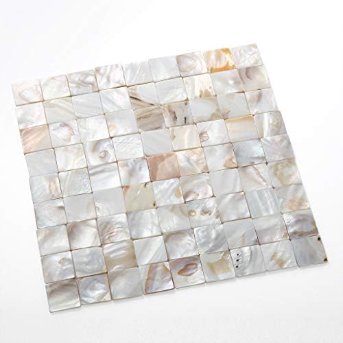 MDLUU Pearl Mosaic Pieces, Mother of Pearl Mosaic Tiles, 350 Pieces Shell Tiles for Home Decoration, DIY Crafts, Mosaic Tile Projects (20×20mm)
