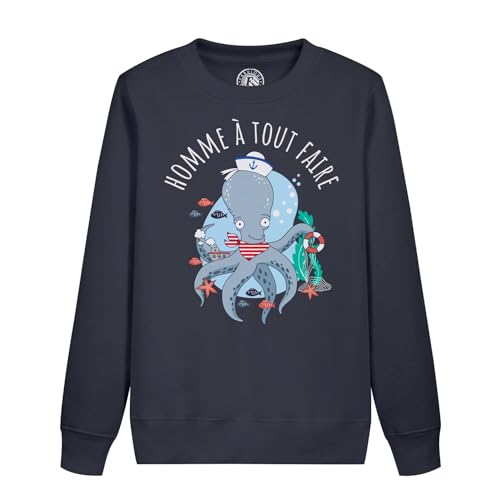 Sweatshirt enfant pieuvre dessin illustration pull coton imprimé