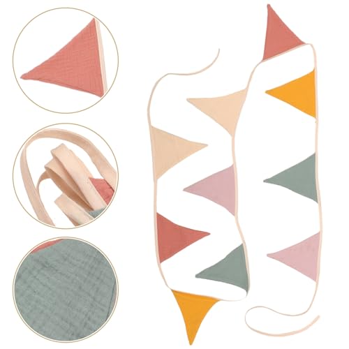 Triangulares De Tecido Banner De Algodão Multicolorida Flâmula Guirlanda De Berçário De Bebê Banner
