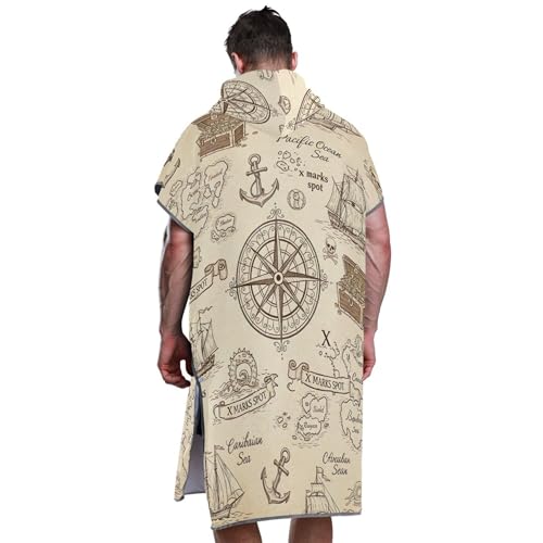 Poncho de surf absorbant avec grande capuche protectrice