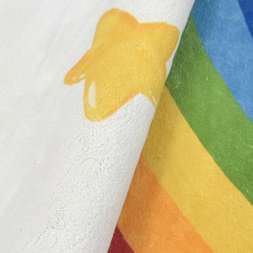 USTIDE Fluffly Rainbow Kids Rug Vibrant Colorful Large Rug for Bedroom Nursery Living Room,Nonslip Washable Indoor Carpet,150x200cm - Image 6