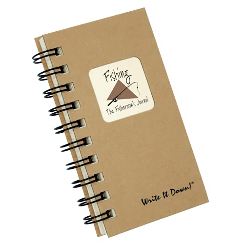 Write it Down series by Journals Unlimited, Guided Journal, Fishing, Fisherman's Journal, Mini-Size 3”x5.5”, Kraft Hard Cover, Made in USA