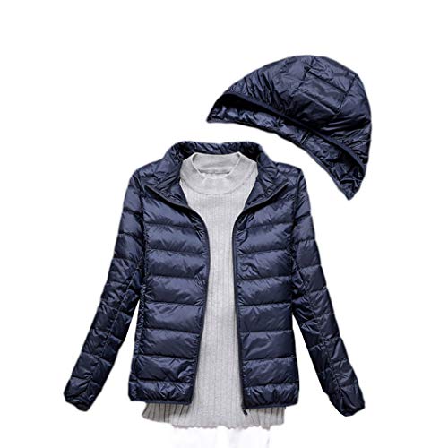 Preisvergleich Produktbild Finerun Damen Leichter Daunenmantel Abnehmbare Kapuze Packable Slim Warme Oberbekleidung