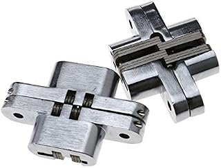 Pair Folding Wooden Door Hidden 180º Stainless Steel Cross Hinges 69 * 46mm