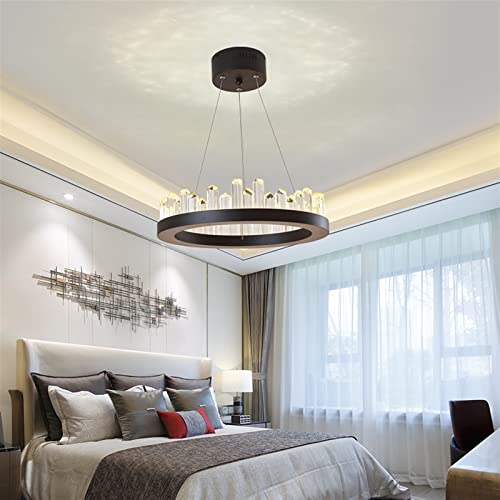 Plafonnier rond contre les pièces sombres lustre en cristal moderne