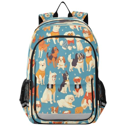 Sac à dos scolaire chiens doodle pour l'école et accompagner les adolescents en voyage