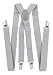 Produktbild axy Hochwertige Herren Hosenträger breit 2,5 cm mit 4 Starken Clips X-Form und Damen (Lichtgrau)