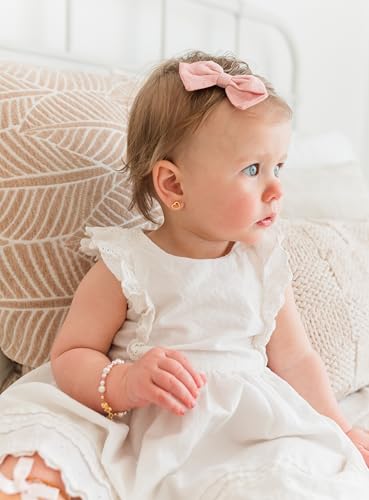 Image of Cherished Moments Children's First Communion 14K Gold-Plated Pink Cross Bracelet with Simulated Pearls For Girls Communion Gift