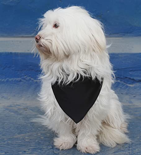 Eechicspace Polyester Dog Bandana Black Dog Scarf For Small Medium Large Pets #TOP3