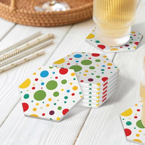 Dessous de verre en céramique absorbante avec support lot de 6 pour table basse propre - 3