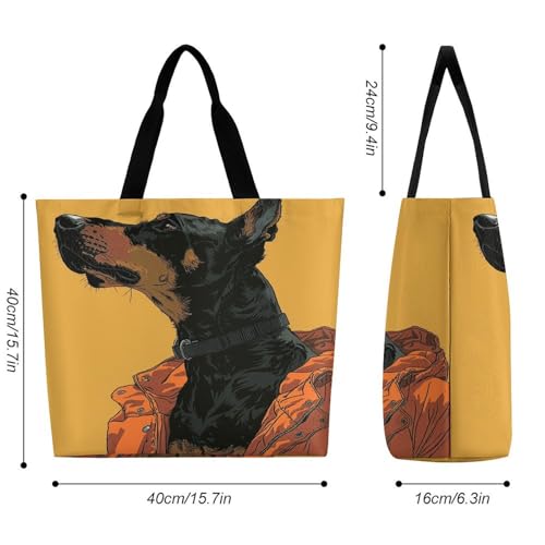 Women's Multi-Functional Shopping Bag，Anime Dog Art Printing Messenger Bag Shoulder Bag for Travel, Work, Shopping & Parties with Inner Pocket, Grocery Bag Lightweight & Water-Resistant2