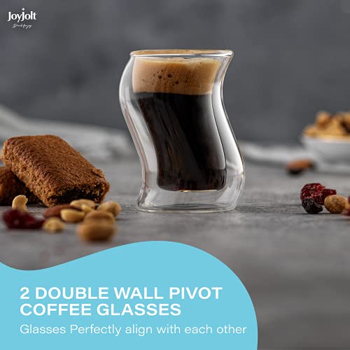 Verres à shot pivotants design unique JoyJolt avec isolation double paroi