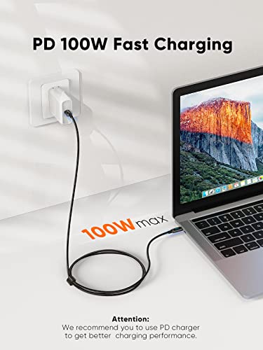 Cablecreation 3.3Ft Usb C To Usb C Cable Pd 100W With Led Display, Braided Usb C Cable Real Time Fast Charging For Ipad Air, Pro, Macbook Pro, Galaxy S23/S22/S21 Pixel Steam Deck Ps5 1M Black #TOP1
