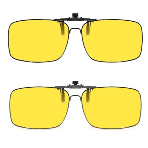 Myiaur Night Vision Clip on Glasses for Men Women, Polarized Flip Up Glasses for Night Driving Anti Glare