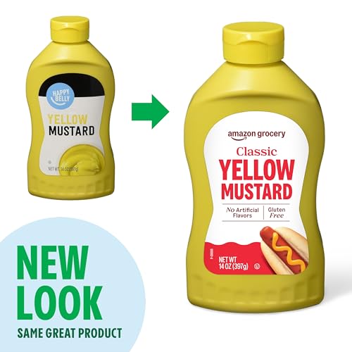 Image of Amazon Grocery, Classic Yellow Mustard, 14 Oz (Previously Happy Belly, Packaging May Vary)