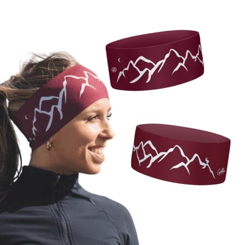 Bergwelten Outdoor Stirnband: Atmungsaktiv & rutschfest | Ideal für Sport Outdoor & Abenteuer (Burgund)