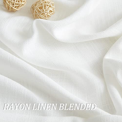 Image of Vision Home White Pinch Pleated Semi Sheer Curtains Textured Light Filtering Window Curtains 108 inch for Living Room Bedroom Patio Rayon Blended Pinch Pleat Drapes with Hooks 1 Panel 80 inch Wx108 L