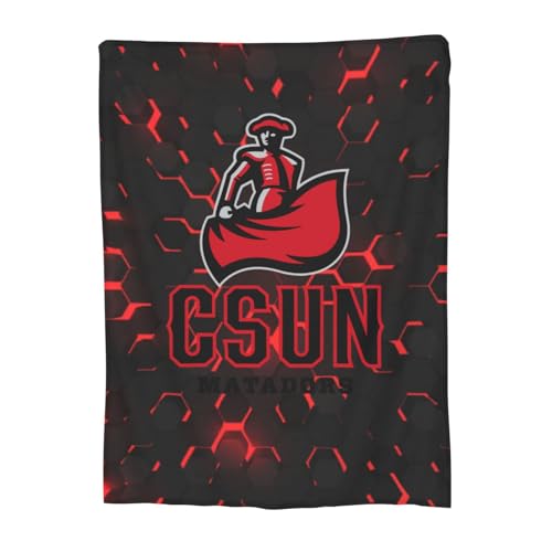 Cal State Northridge Matadors CSUN Anti-Pill Flannel Fleece Throw Ultra-Soft Blanket for Bed Couch & Camping