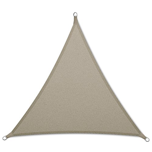 casa pura Sonnensegel mit Befestigungsset | für Garten, Balkon und Terrasse | wasserabweisend und atmungsaktiv | große Auswahl an Formen, Größen und Farben | Dreieck Grau 5x5x5 m + 3X Montagekit