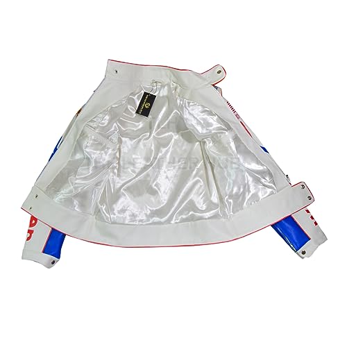Image of Ricky Bobby Wonder Bread Racing Jacket - White Faux Leather