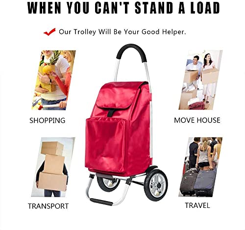 Einkaufstrolley Klappbar Einkaufswagen Trolley faltbar - 60 L Fassungsvermögen Rahmen aus Aluminiumlegierung… – Bild 3