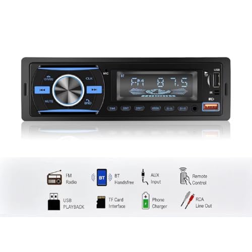 Image of AUTO SNAP Car Player Single Din MP3 TF /BT /AUX /SD Card Slot Dual USB Ports with Remote Control Universal Fit Panel Bluetooth Connectivity