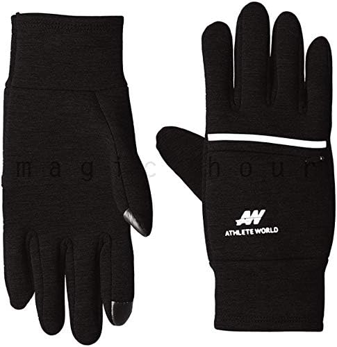 メンズ 防寒 グローブ スマホ対応 ポケット付 カジュアル 手袋 Airスウェット ウォーム ストレッチ 自転車 World 大幅値下げランキング ウォーキング アスリート Athlete ワールド
