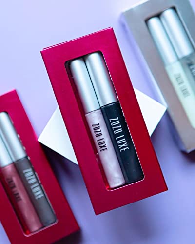Zuzu Luxe Sheer Lip Gloss Giftset, Natural Lip Gloss, Paraben Free, Vegan, Gluten-Free, Cruelty-Free, Non Gmo, 0.17 Oz (Divinity Gloss/Onyx Mascara) #TOP2