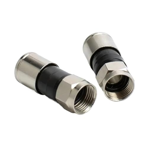 �_�u���V�[���h�� f-head �f�W�^�� TV F 4 �V�[���h���p RG5 RG6 RG304 5D-FB R*/F �R�l�N�^(Black,50 Pcs)