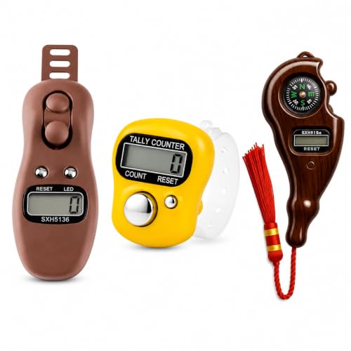 Image of FreshDcart 3 Counting Combo | Manual Click Counter, Digital Finger Tally Counter & Compass Jaap Counter with LCD Display, Reset Button for Prayer, Meditation, Sports, Inventory