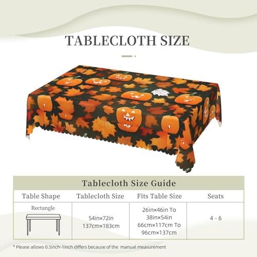 Nappe rectangulaire en tissu à motif citrouille pour événements et linge de table chic - 7