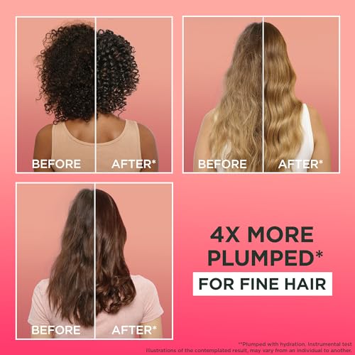 Garnier Hair Food 3-In-1 Fine Hair Treatment Mask, 4x More Plumped Hair, For Fine Hair, No Silicones, Vegan Formula, Watermelon, Ultimate Blends, 400ml (Packaging may vary) - Image 3