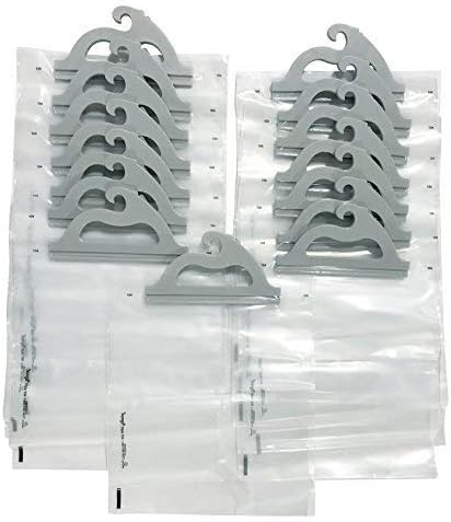 Monaco Hanging Storage Bags, 15-Pack of 10 x 12.5-inch Clear Plastic Bags for Classroom, Library, and Pharmacy Use