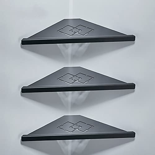 GTFDXJ Corner Shower Caddy Bathroom Shelves Black Stainless Steel 304 Wall Bathroom Shower Shampoo Rack Bathroom Accessories Shelves