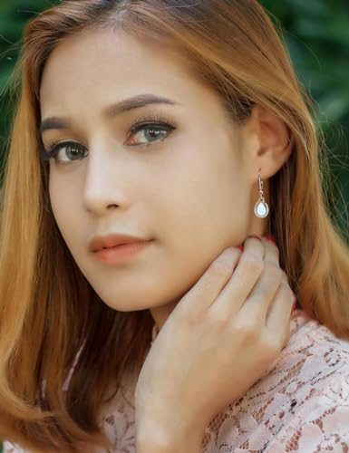 Starchenie Teardrop Dangle Drop Earrings 925 Sterling Silver Pear Birthstones Leverback Earrings Gift for Women3