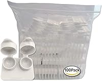 100 Pack White Contact Lens Cases - Extra Deep Well, Flat Ribbed Design for Secure Hygienic Storage