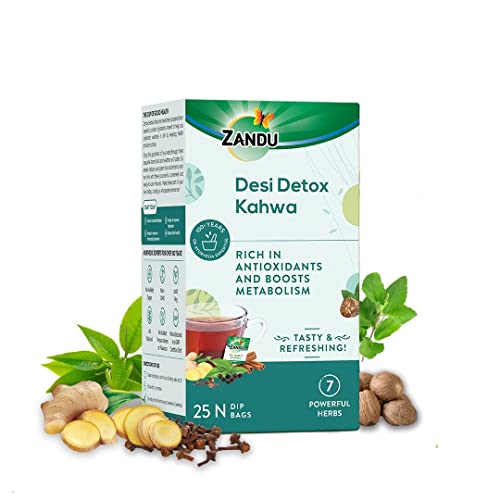 Zandu Desi Detox Kahwa Use The Power Of Green Tea | Metabolism Booster & Natural Detoxifier | Supports Overall Health & Well-Being (25 Tea Bags) (B0BYZNVWTY) Amazon Price History, Amazon Price Tracker