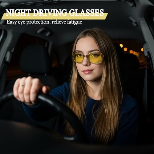 SIPHEW Night Driving Glasses for Women, Anti Glare Polarized Yellow Lens Night Vision Glasses for Nighttime/Rainy/Foggy.2