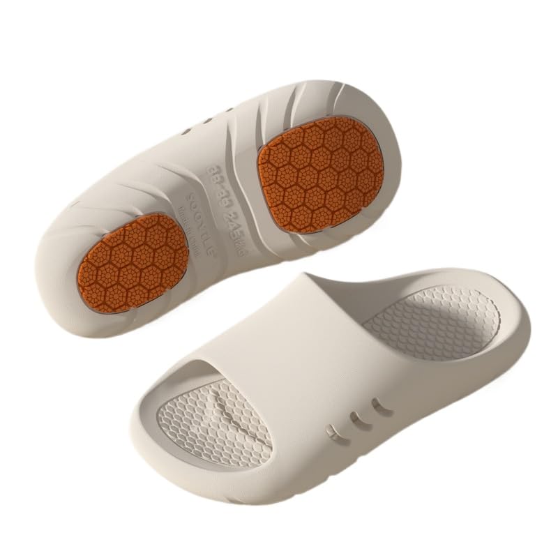 Women's Ultra Soft Slides, Casual Non Slip Slippers, Open Toe Shoes for Indoor Outdoor Beach Shower