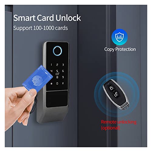 Cerradura inteligente exterior WiFi con huella dactilar y contraseña digital para puerta de hierro 3