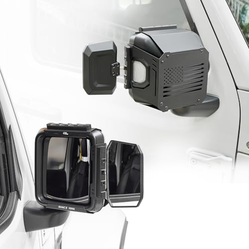 JOYTUTUS Towing Mirrors Extensions Compatible with 2018-2026 Wrangler JL/JLU & Gladiator JT...