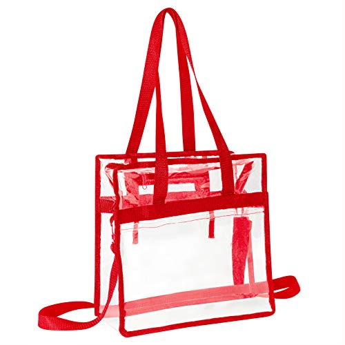 Bolsa transparente aprobada por el estadio con asas dobles cremalleras ajustables correas de hombro transparentes para hombres, mujeres y niños