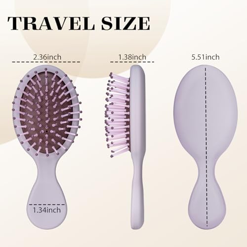 4Pcs Mini Hair Brush, Travel Detangling Brush - image 2