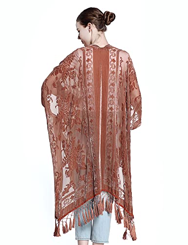 Image of MJ SERECA Women's Casual Long Velvet Kimono