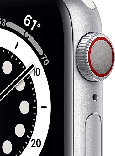 Image of Apple Watch Series 6 (GPS + Cellular, 40mm) - Silver Aluminum Case with White Sport Band (Renewed Premium)