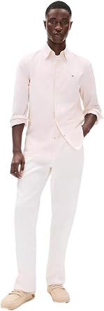 TOMMY HILFIGER Men's Signature Long Sleeve Casual Button Down Shirt in Regular Fit 2025 Collection