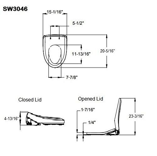 Toto SW3046#01 S500E Electronic Bidet Toilet Cleansing, Instantaneous Water, Ewater Deodorizer, Warm Air Dryer, And Heated Seat thumb #1