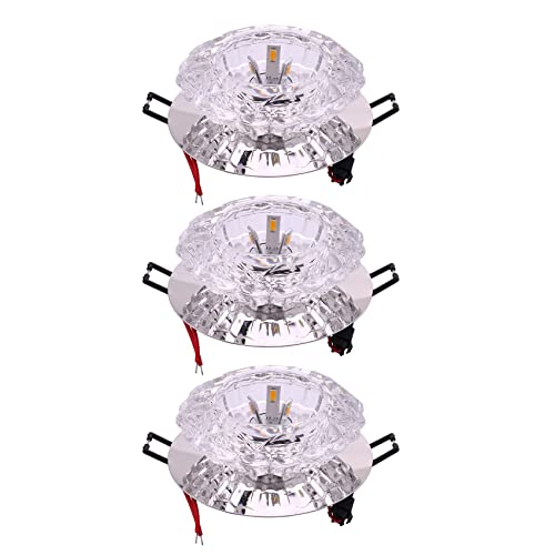 FOIJPPINP 3X Lampara de Techo LED de Descarga de Pasillo Luces de Pasillo Corredor de Cristal de la Sala de Estar Luces de Techo LED Luces de Techo Calido 3W